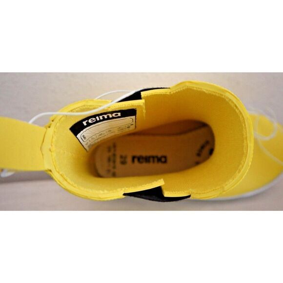 Reima 569399 Kids' Sz 11.5 Yellow Taika 2.0 Waterproof Rubber Wellies Rain Boots - Picture 7 of 10